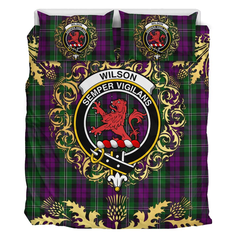 Wilson Tartan Crest Bedding Set - Golden Thistle Style