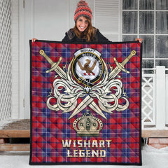 Wishart Dress Tartan Crest Legend Gold Royal Premium Quilt