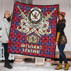 Wishart Dress Tartan Crest Legend Gold Royal Premium Quilt