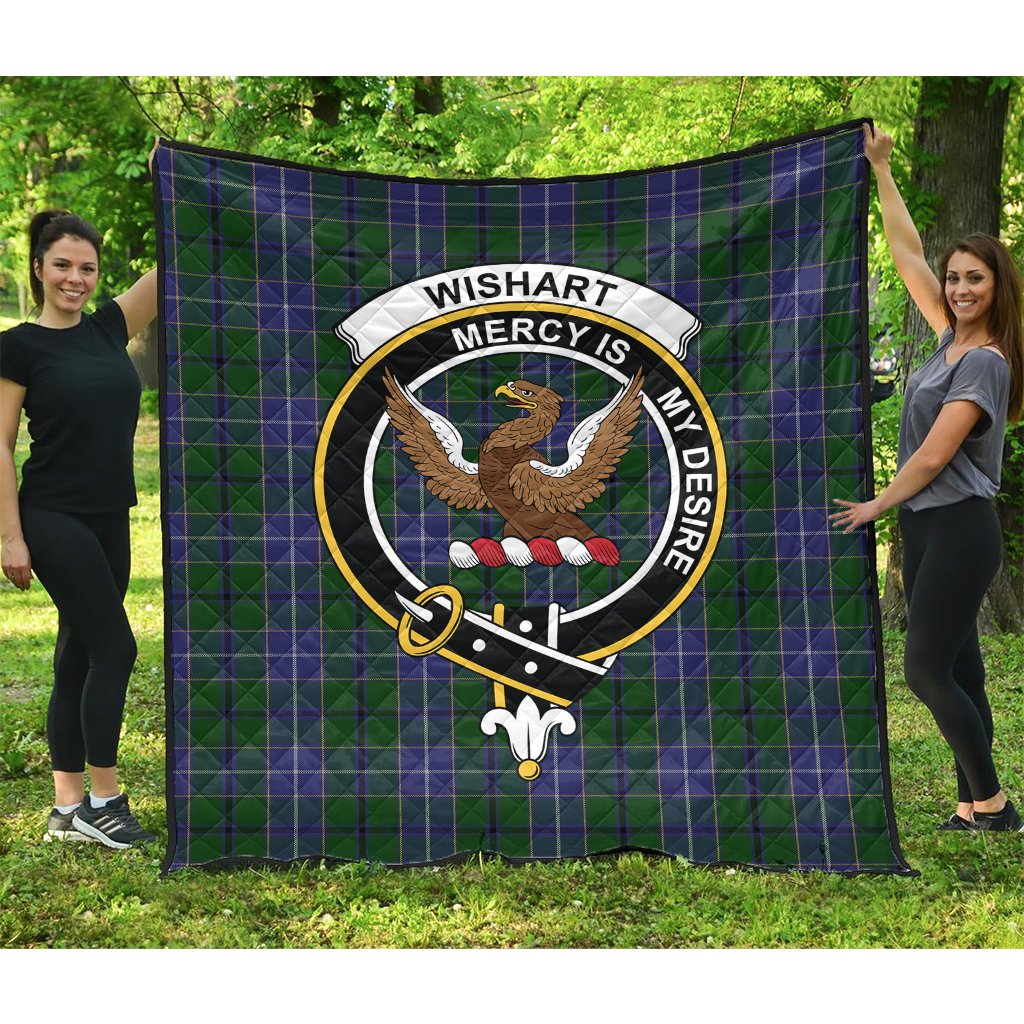 Wishart Hunting Tartan Crest Quilt