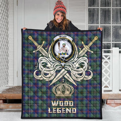 Wood Modern Tartan Crest Legend Gold Royal Premium Quilt