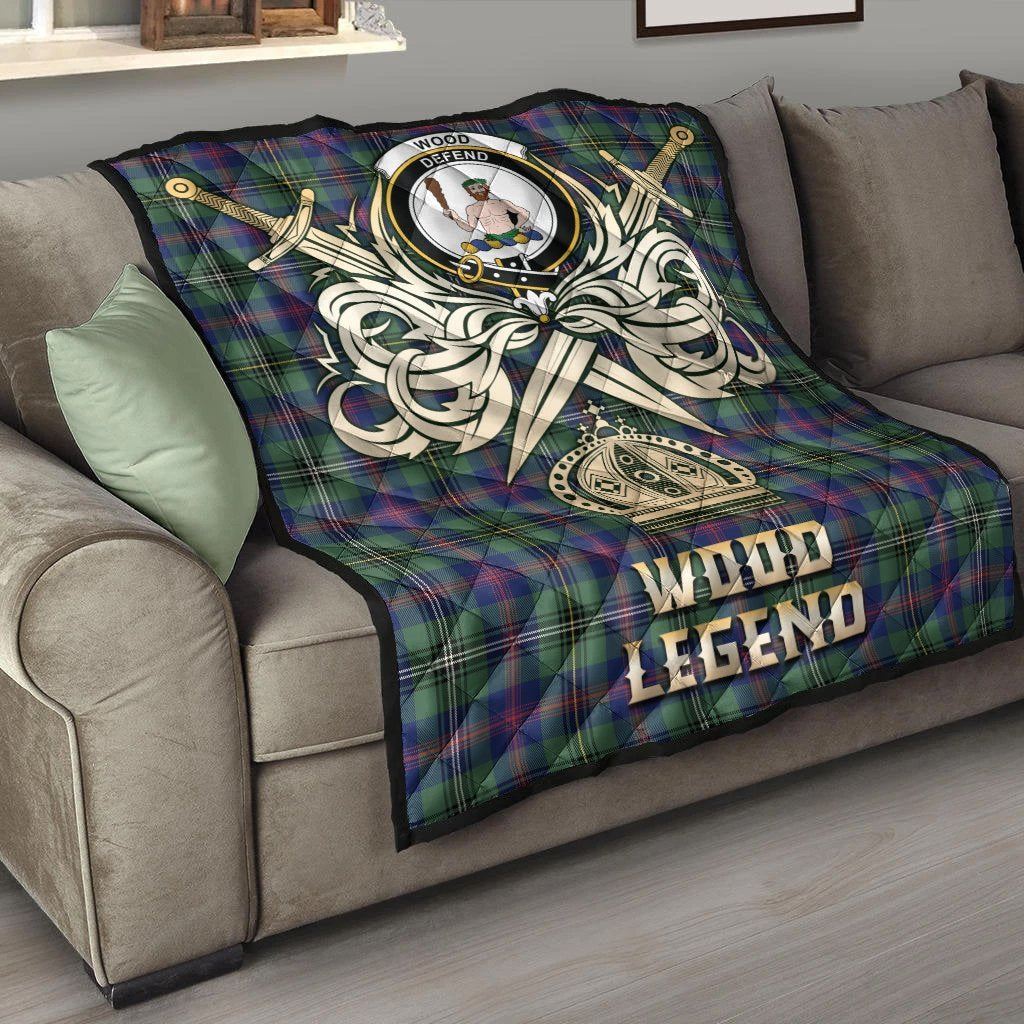 Wood Modern Tartan Crest Legend Gold Royal Premium Quilt