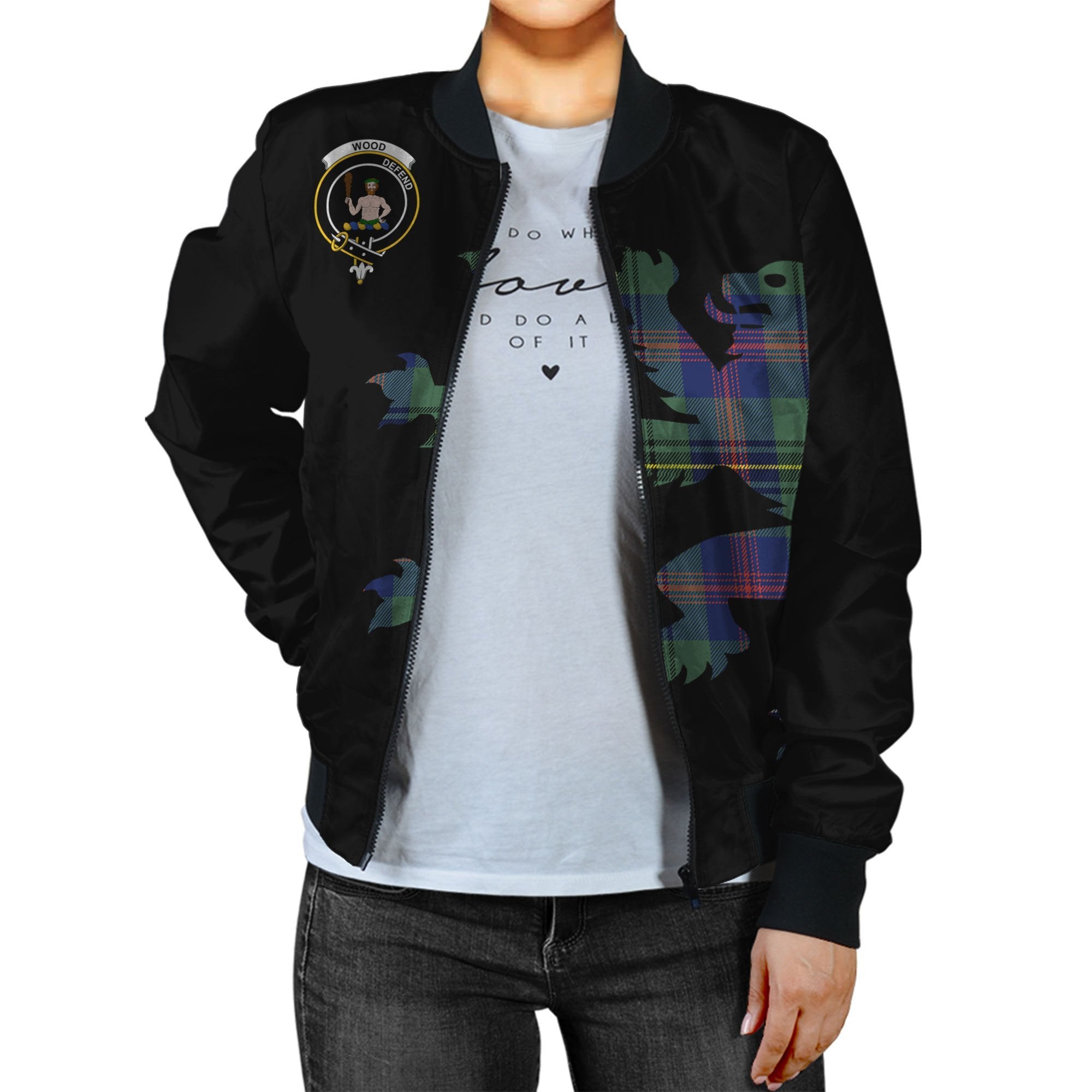 Wood Tartan Bomber Jacket Lion & Thistle