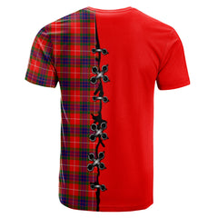 Abernethy Tartan T-shirt - Lion Rampant And Celtic Thistle Style