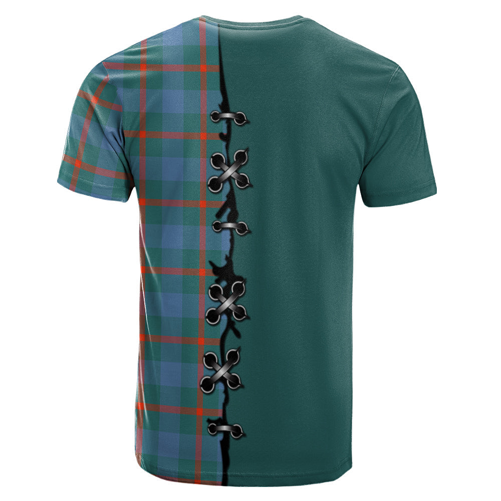 Agnew Ancient Tartan T-shirt - Lion Rampant And Celtic Thistle Style