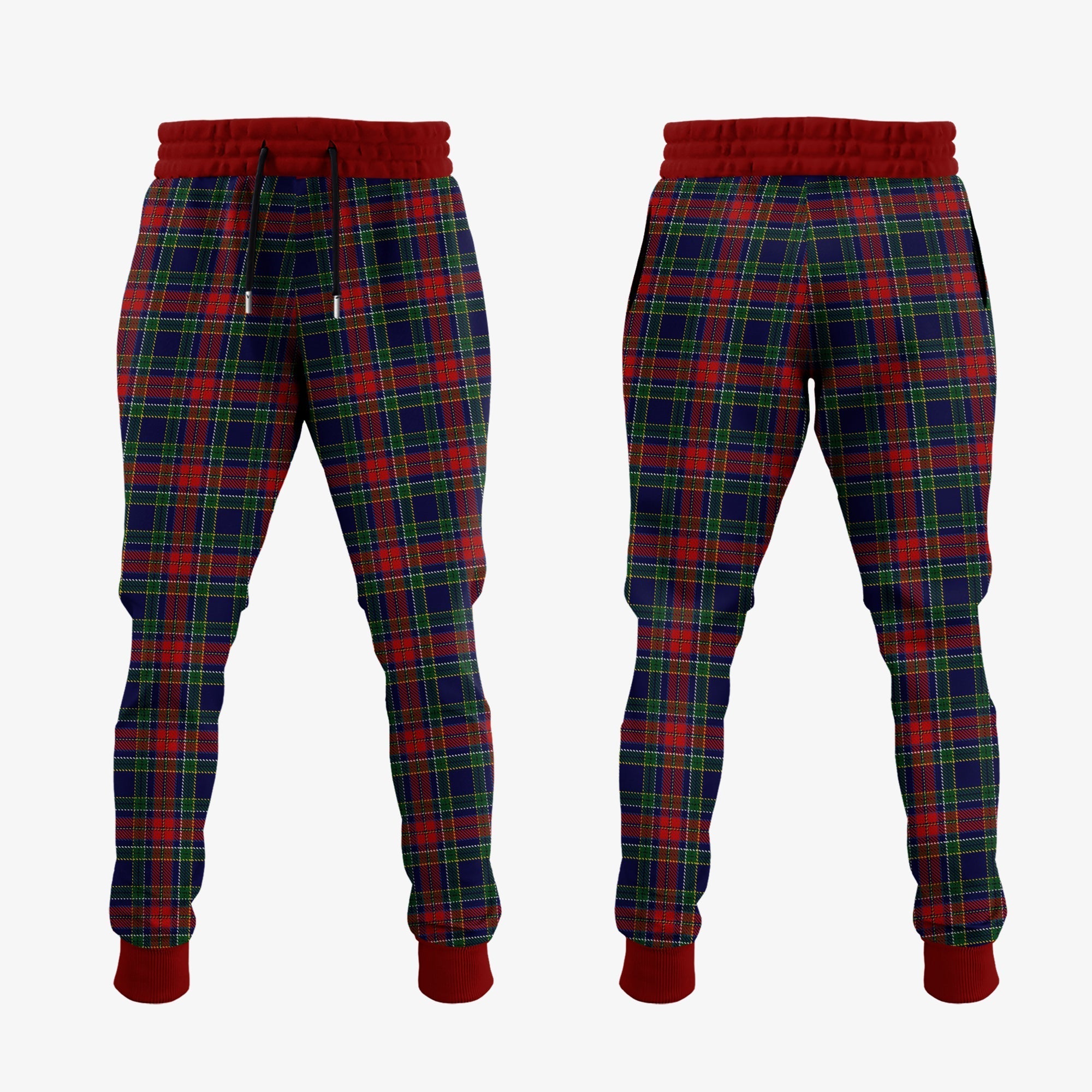 Allison Red Tartan Crest Jogger Sweatpants