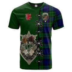 Bannatyne Tartan T-shirt - Lion Rampant And Celtic Thistle Style