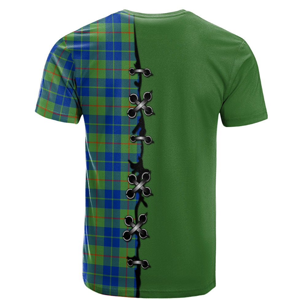 Barclay Hunting Ancient Tartan T-shirt - Lion Rampant And Celtic Thistle Style