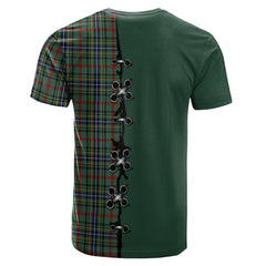 Bisset Tartan T-shirt - Lion Rampant And Celtic Thistle Style