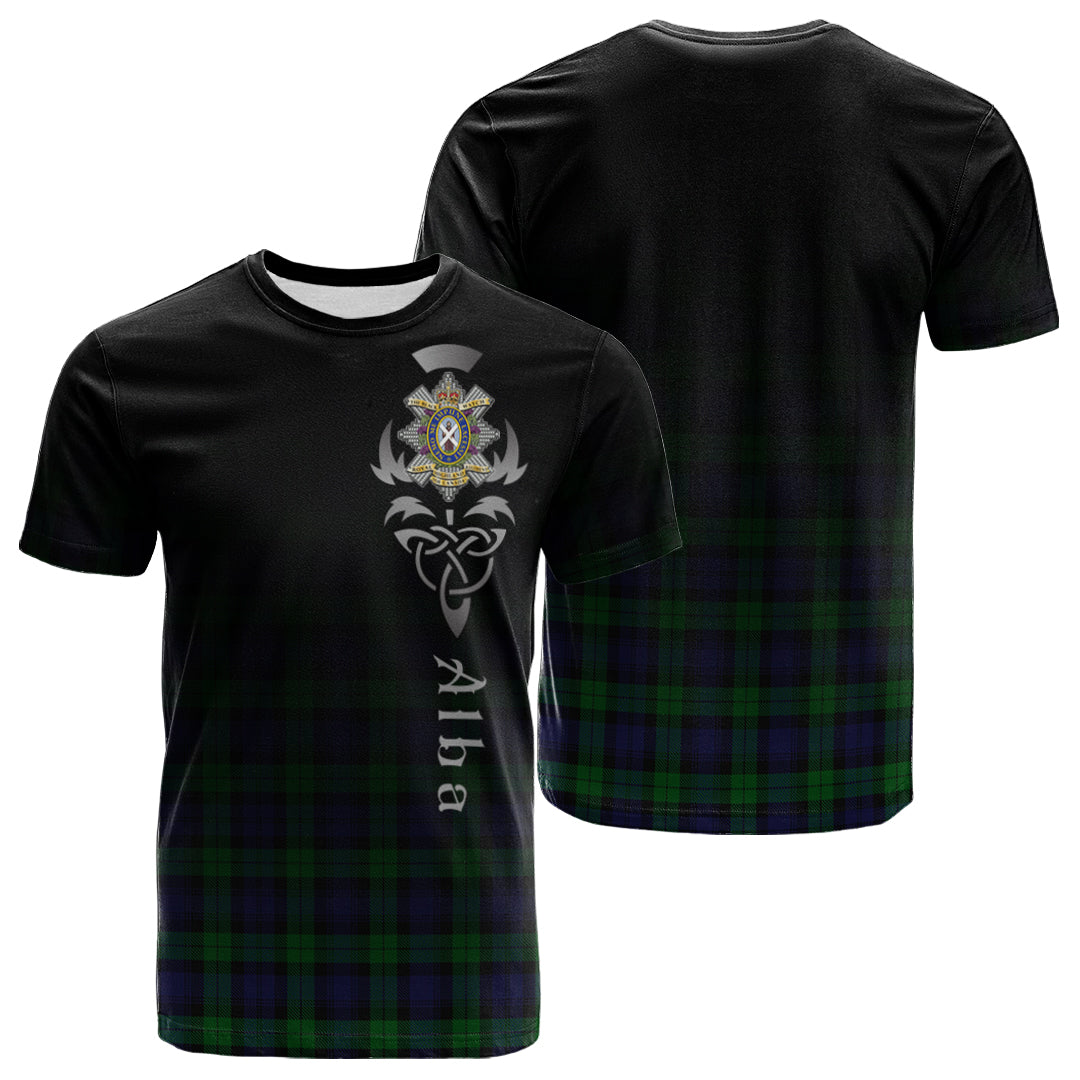 Black Watch Of Canada Tartan Crest T-shirt - Alba Celtic Style