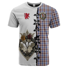 Boswell Tartan T-shirt - Lion Rampant And Celtic Thistle Style