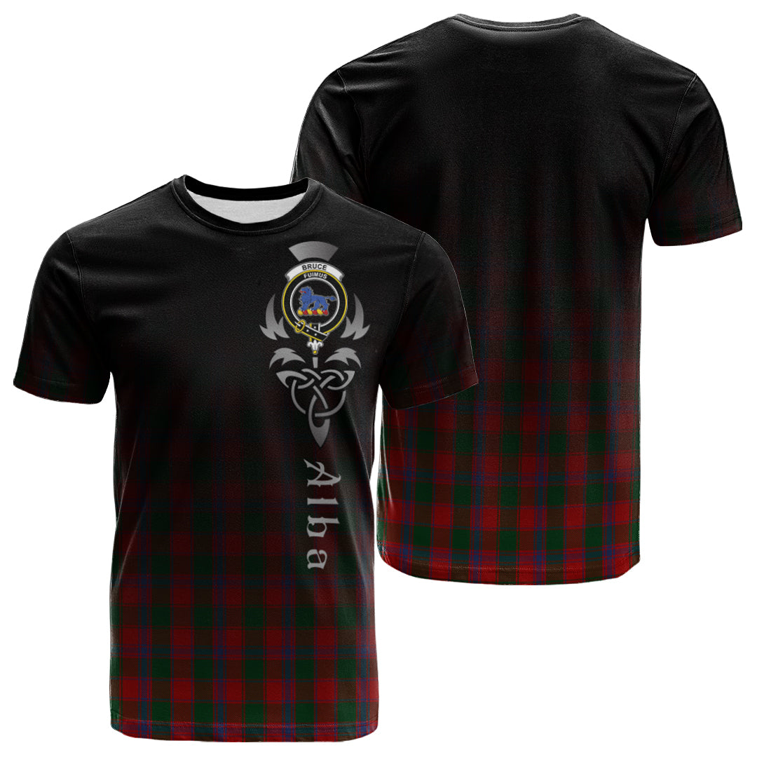 Bruce Old Tartan Crest T-shirt - Alba Celtic Style