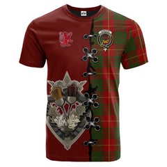 Cameron Tartan T-shirt - Lion Rampant And Celtic Thistle Style