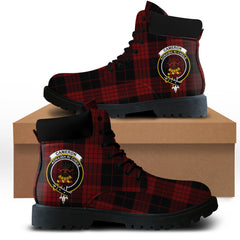 Cameron Black And Red Tartan All Season Boots