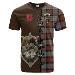 Cameron of Erracht Weathered Tartan T-shirt - Lion Rampant And Celtic Thistle Style