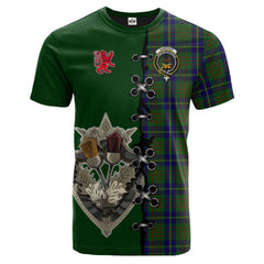 Cameron of Lochiel Hunting Tartan T-shirt - Lion Rampant And Celtic Thistle Style