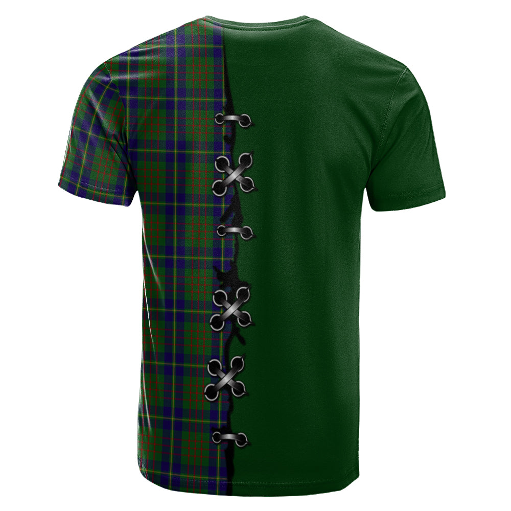 Cameron of Lochiel Hunting Tartan T-shirt - Lion Rampant And Celtic Thistle Style