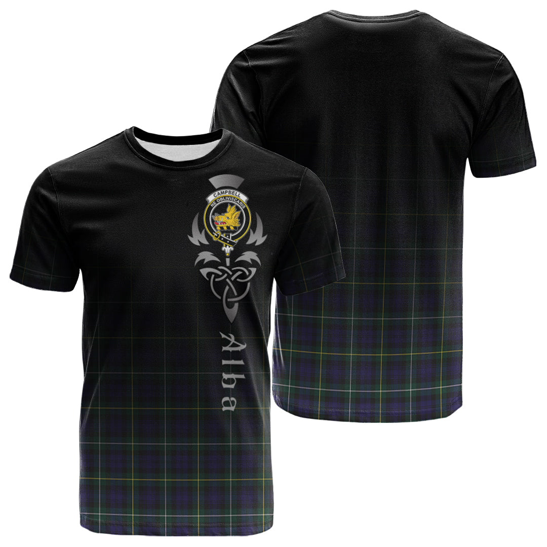 Campbell Argyll Modern Tartan Crest T-shirt - Alba Celtic Style