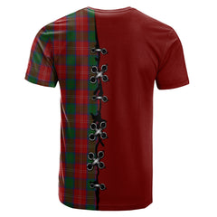 Chisholm Tartan T-shirt - Lion Rampant And Celtic Thistle Style