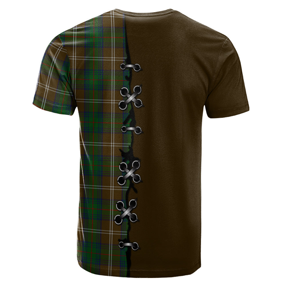 Chisholm Hunting Tartan T-shirt - Lion Rampant And Celtic Thistle Style