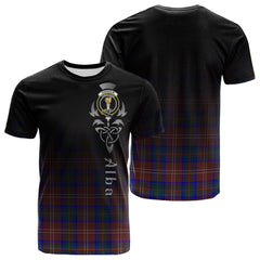 Chisholm Hunting Modern Tartan Crest T-shirt - Alba Celtic Style