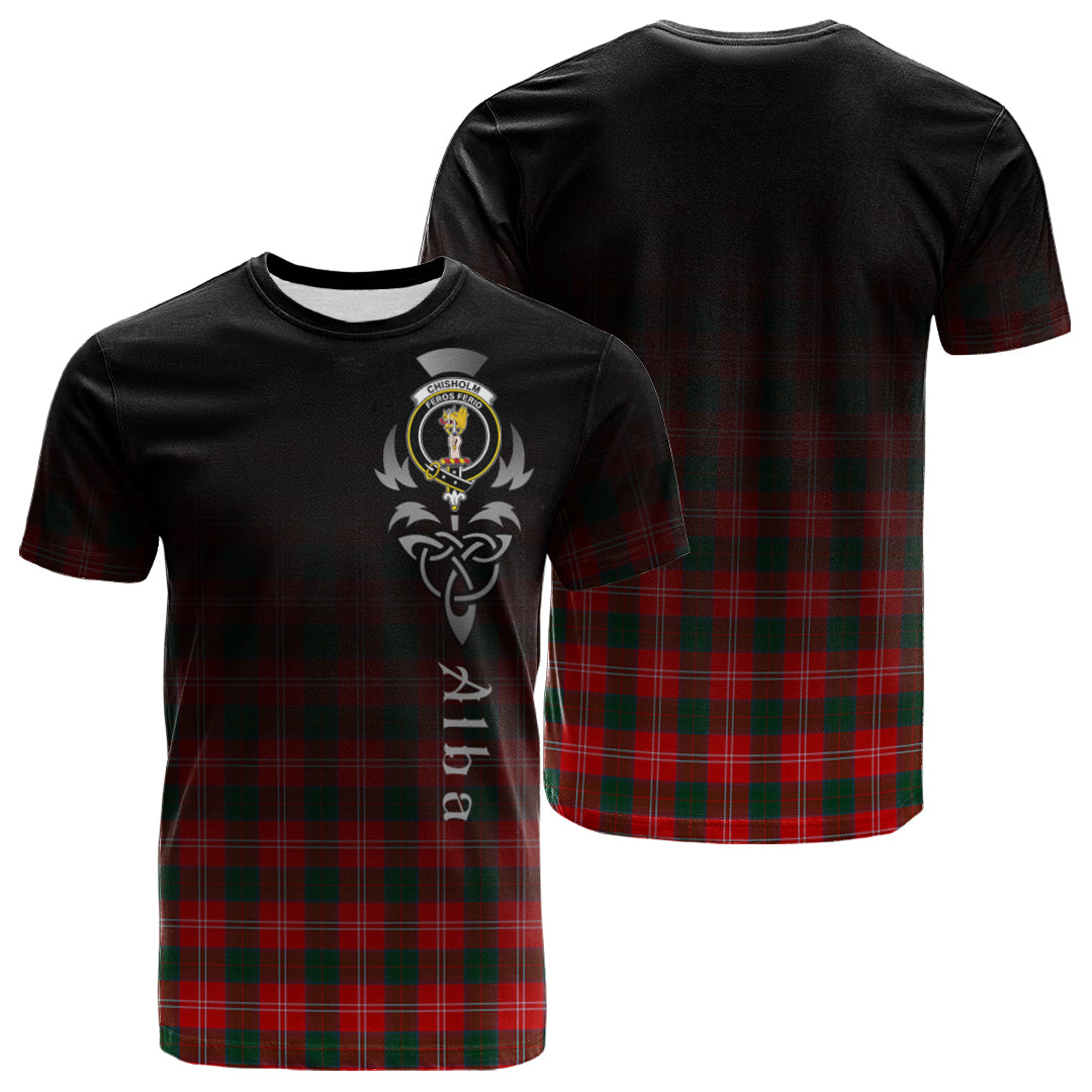 Chisholm Modern Tartan Crest T-shirt - Alba Celtic Style