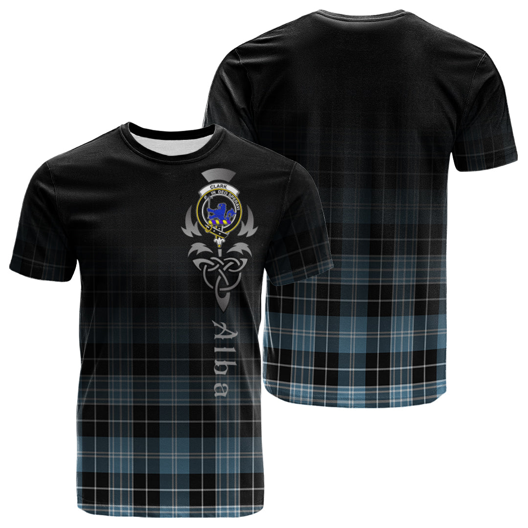 Clark (Lion) Ancient Tartan Crest T-shirt - Alba Celtic Style