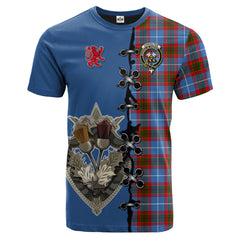 Congilton Tartan T-shirt - Lion Rampant And Celtic Thistle Style