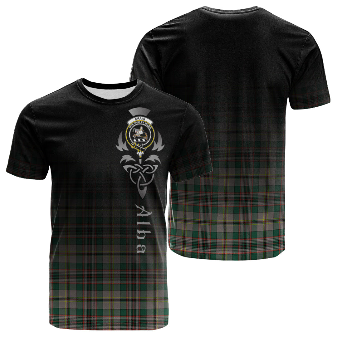 Craig Ancient Tartan Crest T-shirt - Alba Celtic Style