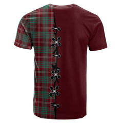 Crawford Modern Tartan T-shirt - Lion Rampant And Celtic Thistle Style