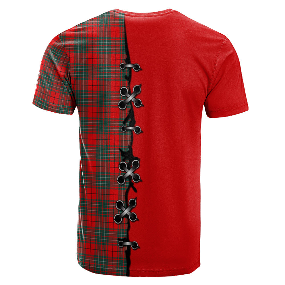 Cumming Modern Tartan T-shirt - Lion Rampant And Celtic Thistle Style