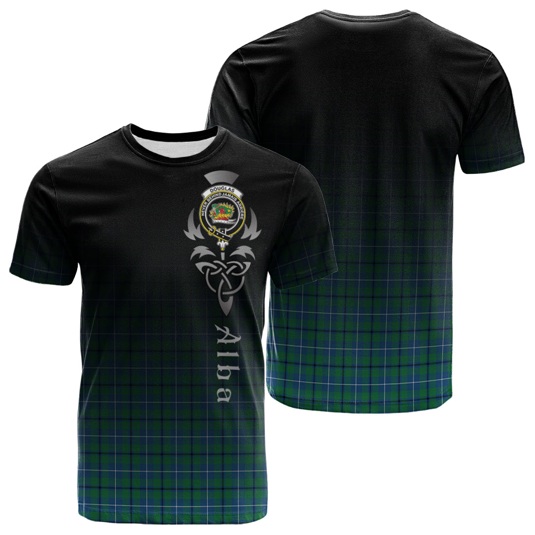 Douglas Ancient Tartan Crest T-shirt - Alba Celtic Style