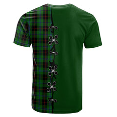 Douglas Black Tartan T-shirt - Lion Rampant And Celtic Thistle Style