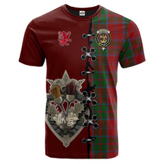 Drummond Tartan T-shirt - Lion Rampant And Celtic Thistle Style