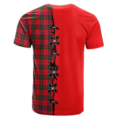 Drummond Modern Tartan T-shirt - Lion Rampant And Celtic Thistle Style