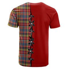 Drummond of Strathallan Modern Tartan T-shirt - Lion Rampant And Celtic Thistle Style