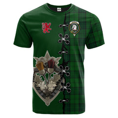 Dunbar Hunting Tartan T-shirt - Lion Rampant And Celtic Thistle Style