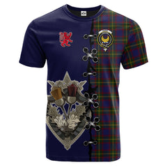 Durie Tartan T-shirt - Lion Rampant And Celtic Thistle Style