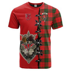 Erskine Modern Tartan T-shirt - Lion Rampant And Celtic Thistle Style