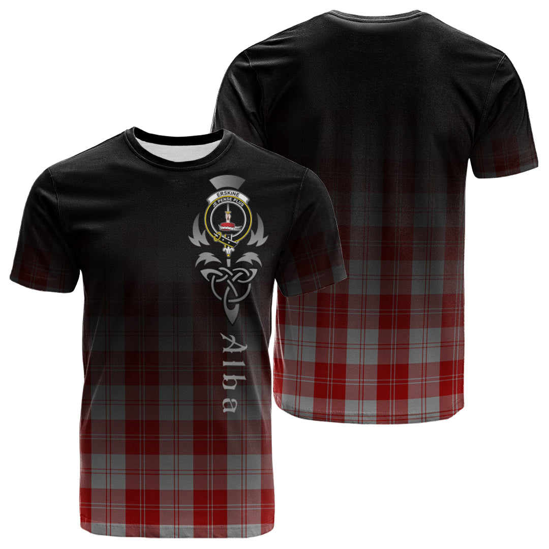 Erskine Red Tartan Crest T-shirt - Alba Celtic Style