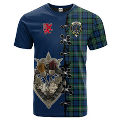 Forbes Ancient Tartan T-shirt - Lion Rampant And Celtic Thistle Style