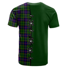 Forsyth Modern Tartan T-shirt - Lion Rampant And Celtic Thistle Style