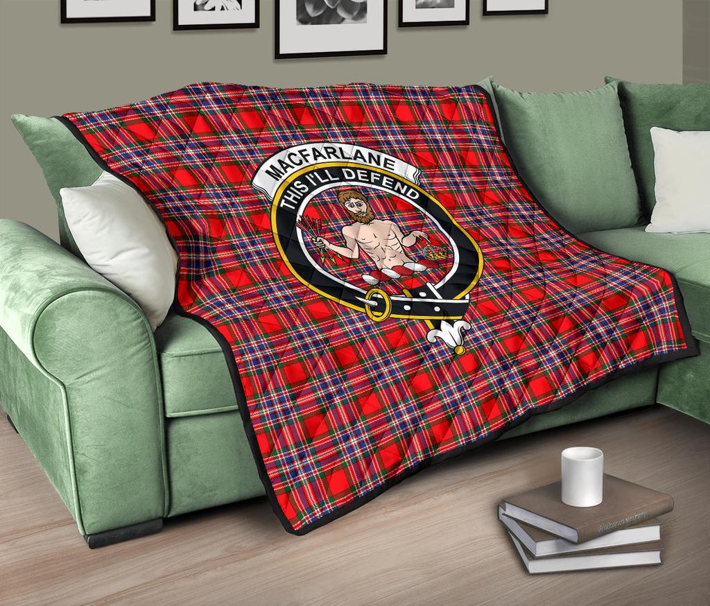 MacFarlane Modern Tartan Crest Quilt