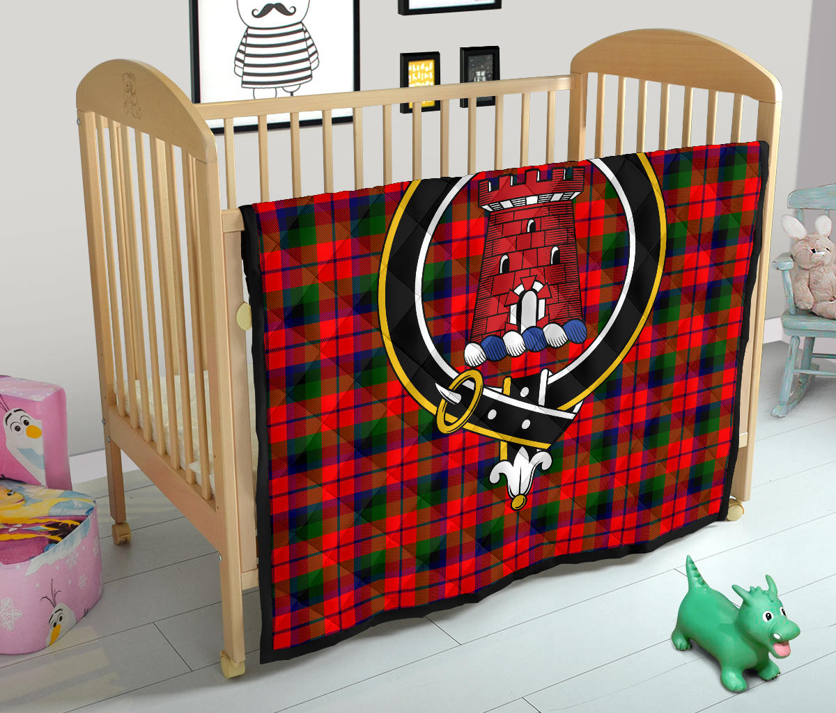 MacNaughton (MacNaughten) Tartan Crest Quilt - SP