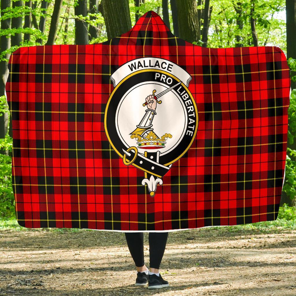 Wallace Tartan Crest Hooded Blanket