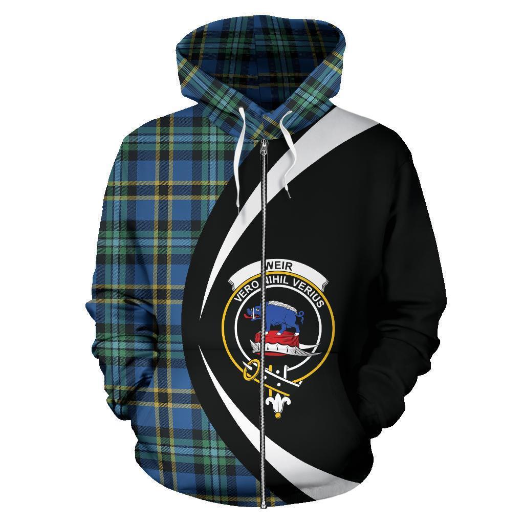 Weir Ancient Tartan Crest Zipper Hoodie - Circle Style