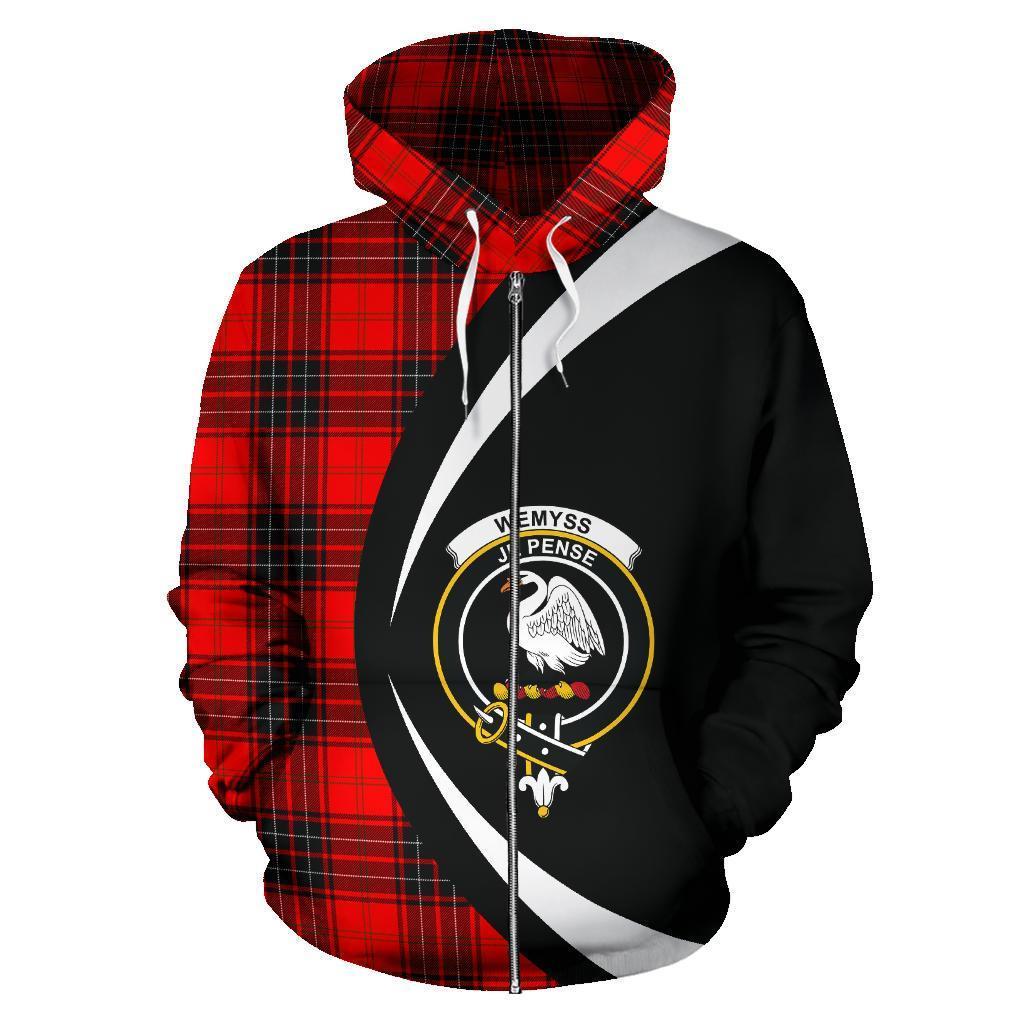 Wemyss Modern Tartan Crest Zipper Hoodie - Circle Style