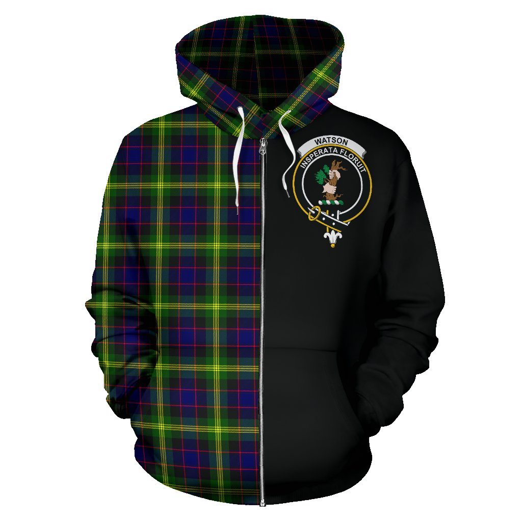 Watson Modern Tartan Crest Zipper Hoodie - Half Of Me Style