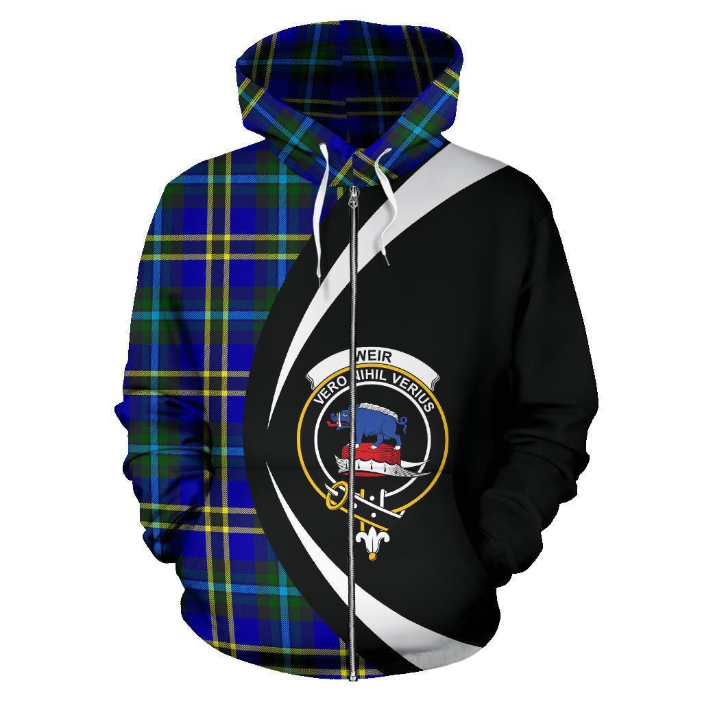 Weir Modern Tartan Crest Zipper Hoodie - Circle Style