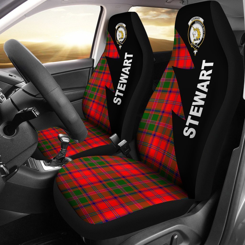 Stewart of Appin Tartan Crest Flash Style Car Seat Cover